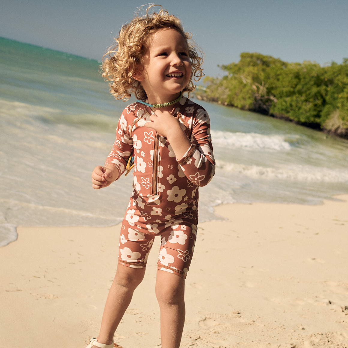 Baby UV-Badeoverall mit Blumen UPF40