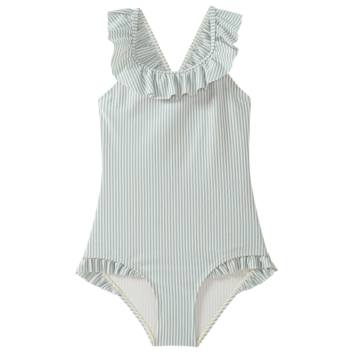 Mädchen Badeanzug mit Seersucker-Streifen