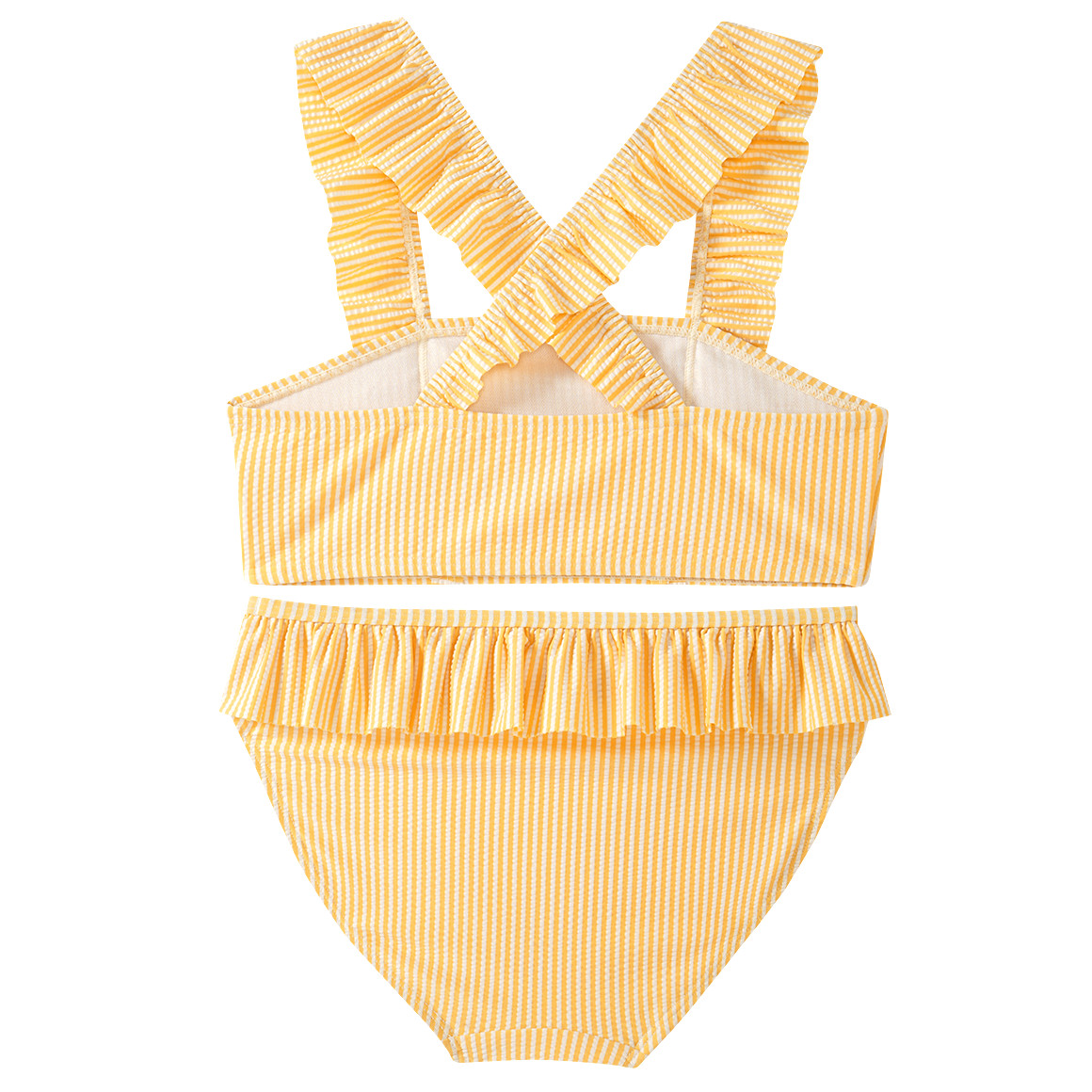 Mädchen Bikini mit Seersucker-Streifen