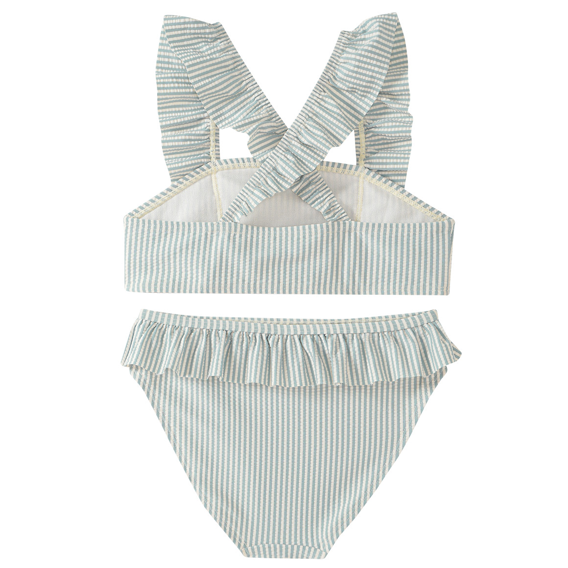 Mädchen Bikini mit Seersucker-Streifen