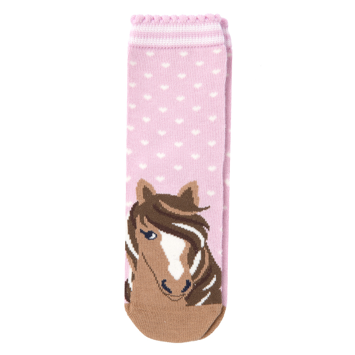 1 Paar Mädchen Socken mit Pferde-Motiv