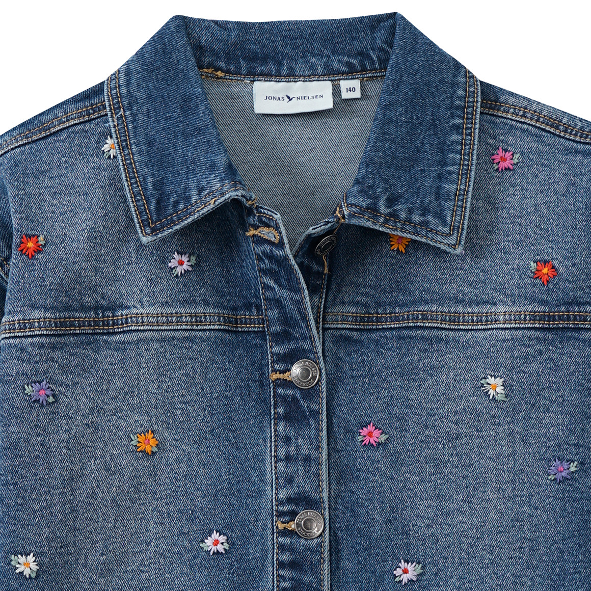 Mädchen Jeansjacke mit Blumen-Stickerei