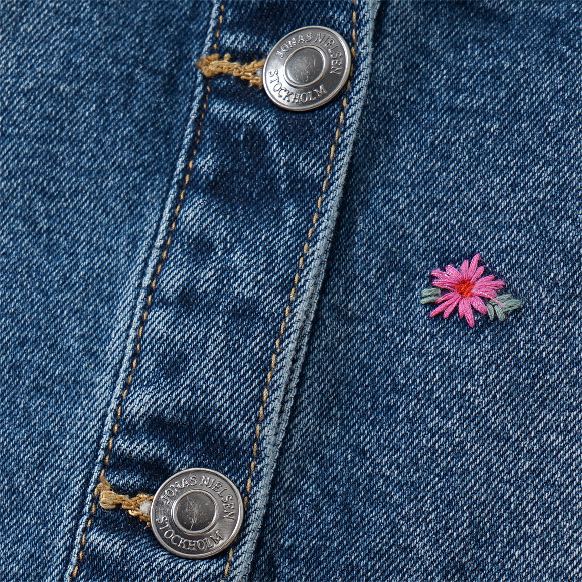Mädchen Jeansjacke mit Blumen-Stickerei