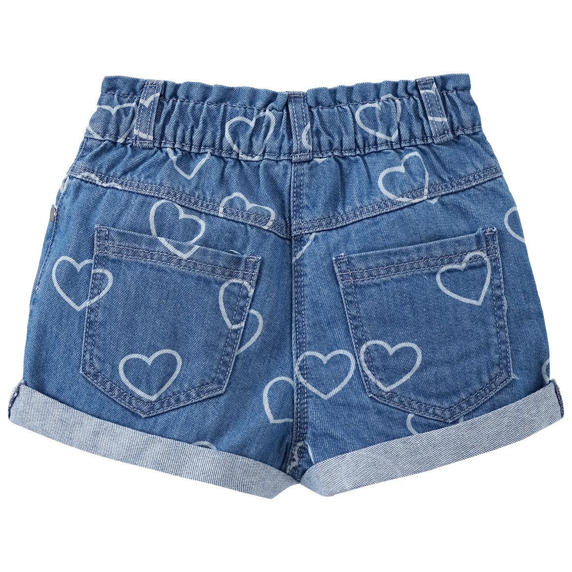 Mädchen Jeansshorts mit Herzen allover