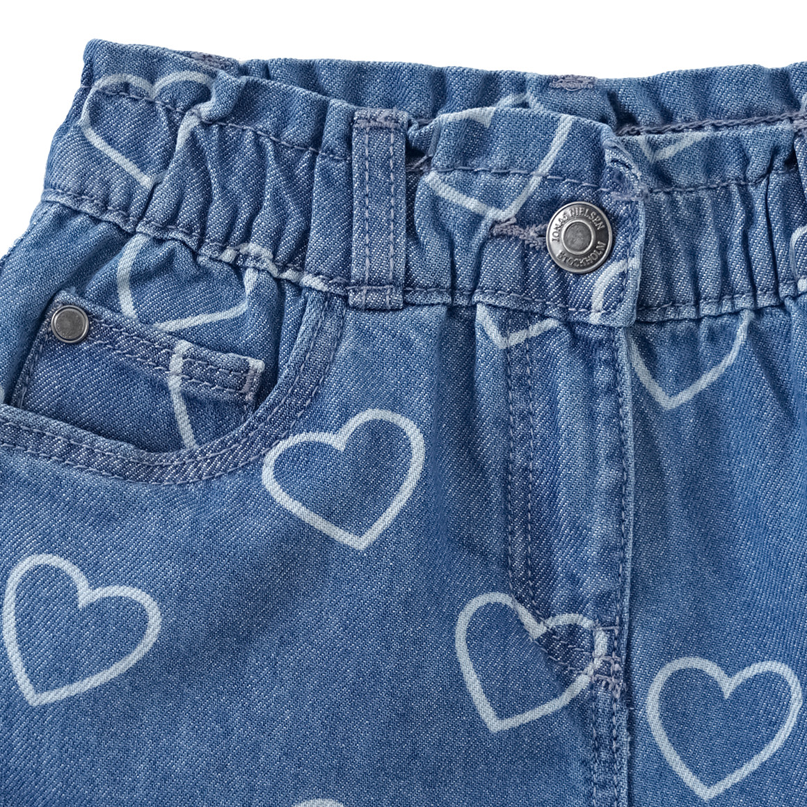 Mädchen Jeansshorts mit Herzen allover