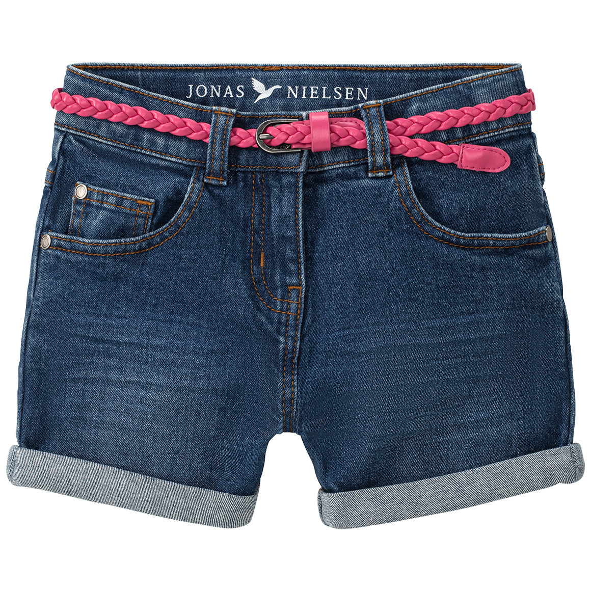 Mädchen Jeansshorts mit Gürtel