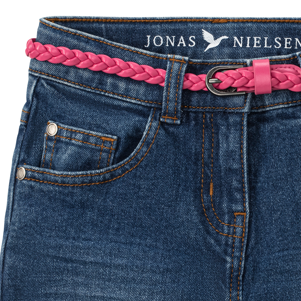Mädchen Jeansshorts mit Gürtel