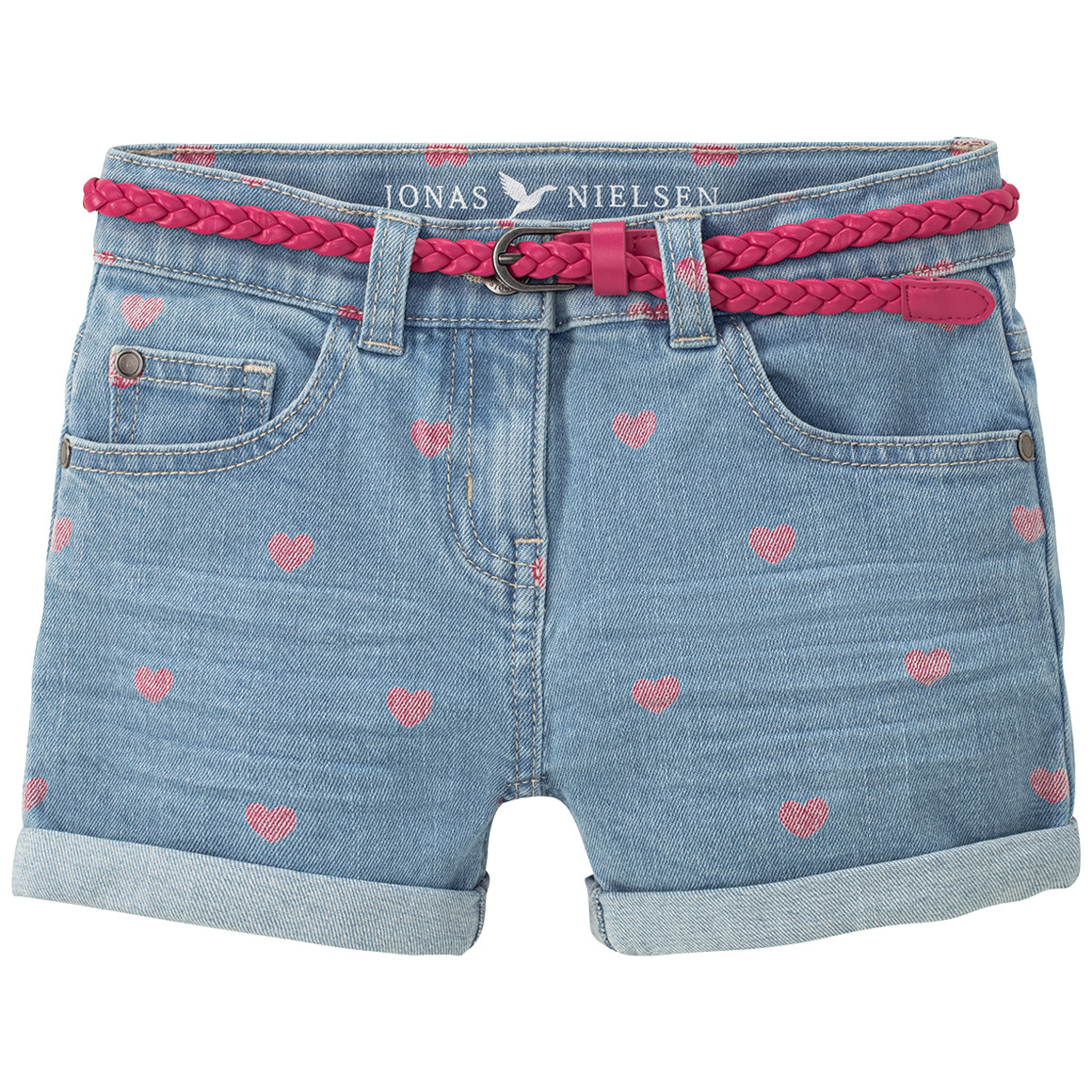 Mädchen Jeansshorts mit Gürtel