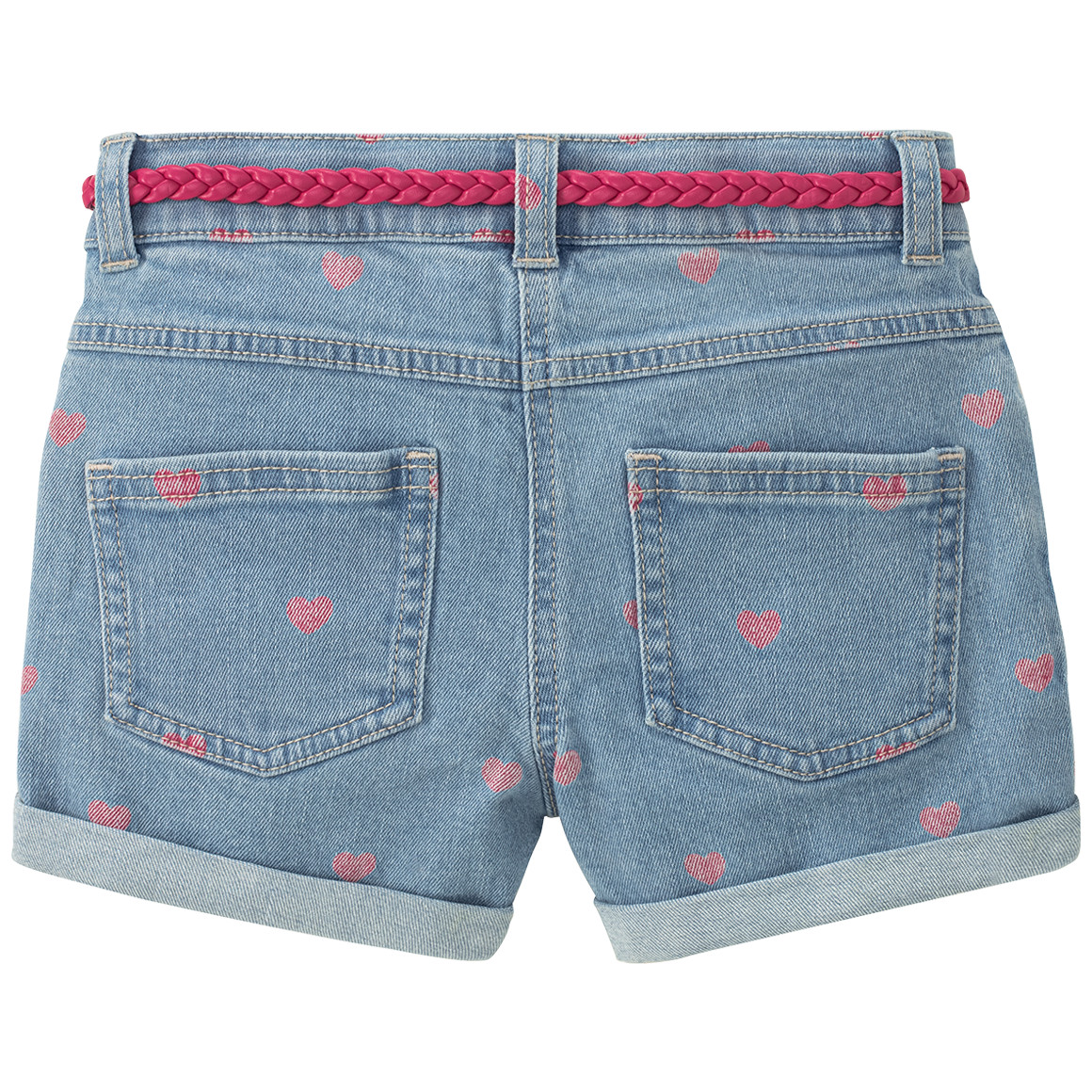Mädchen Jeansshorts mit Gürtel