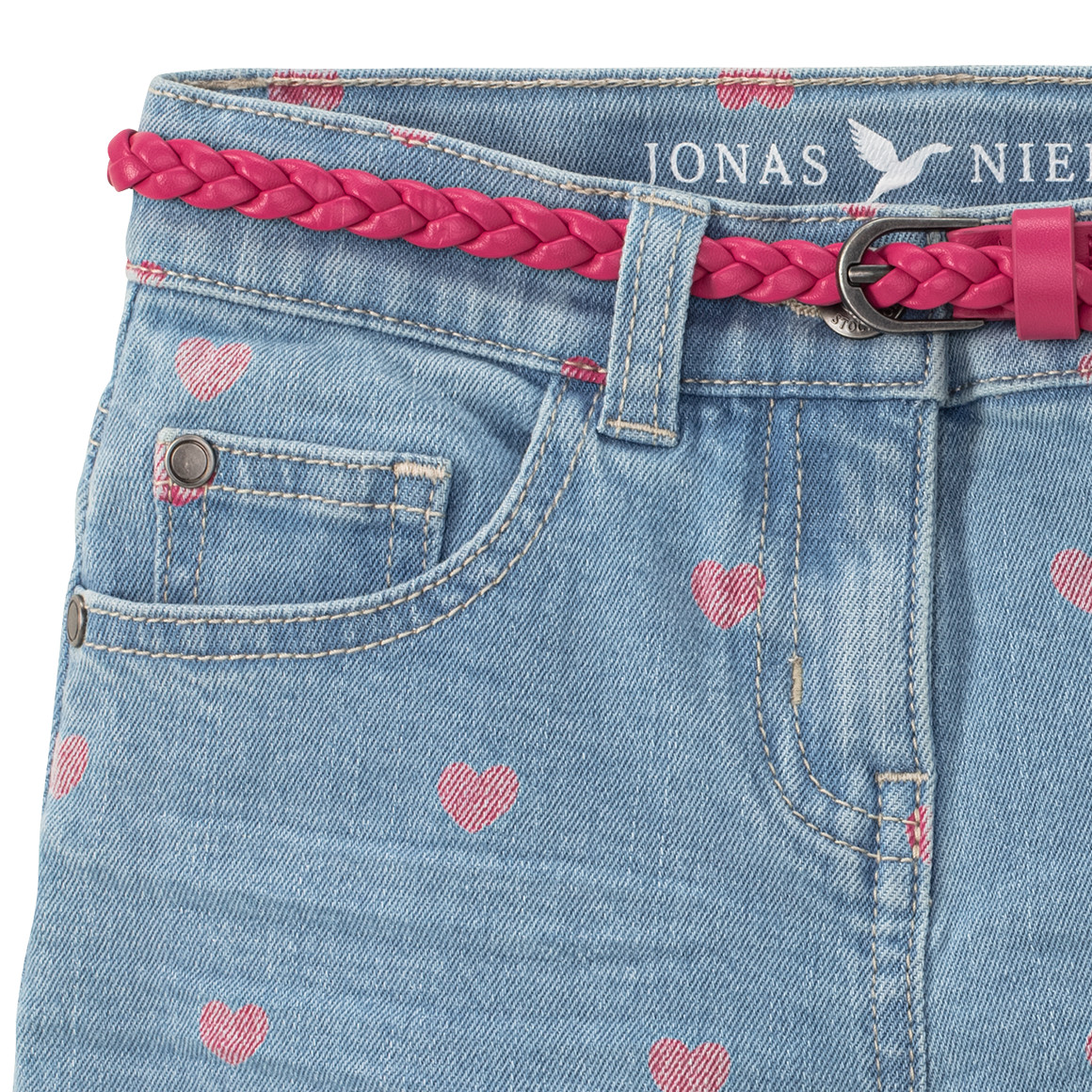Mädchen Jeansshorts mit Gürtel