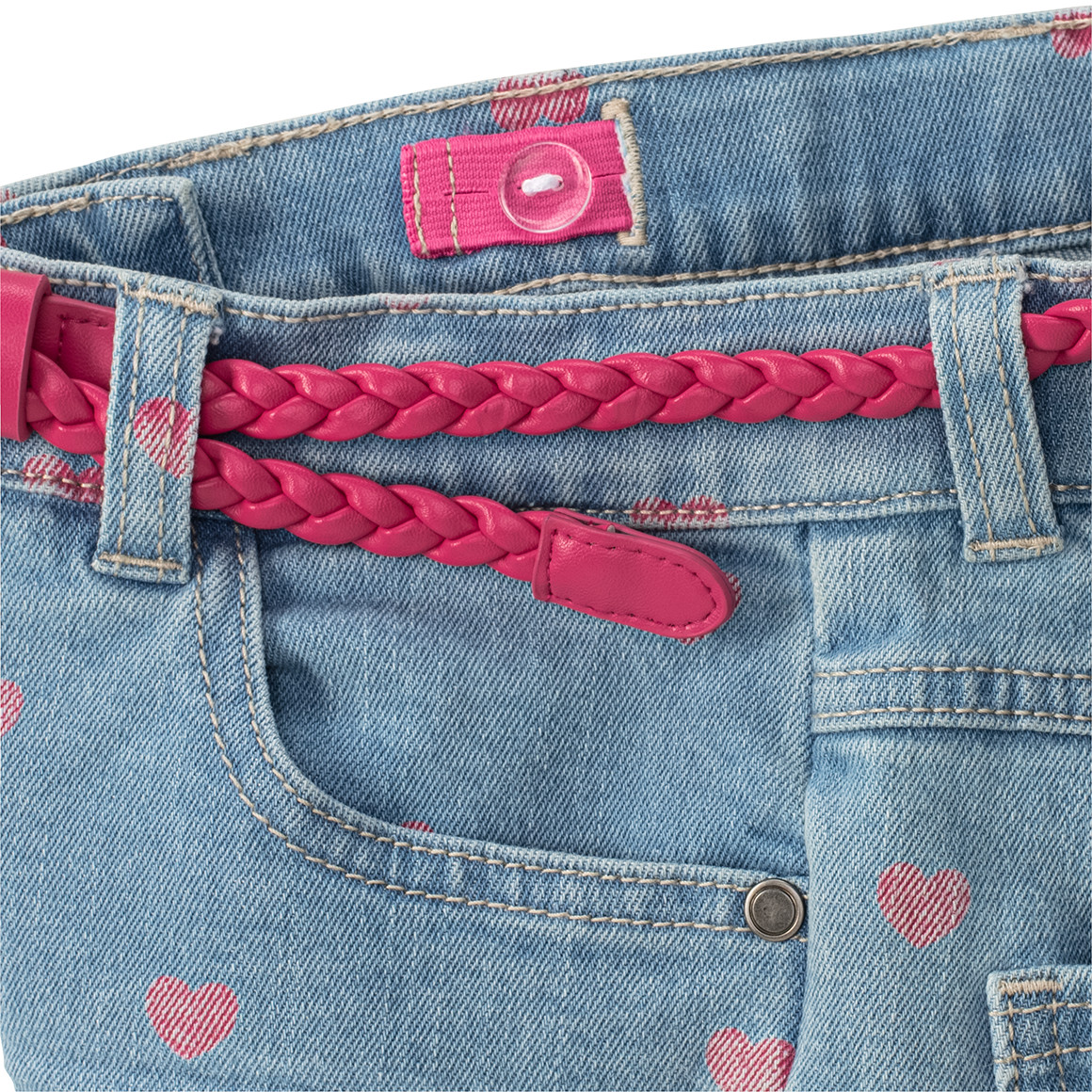 Mädchen Jeansshorts mit Gürtel