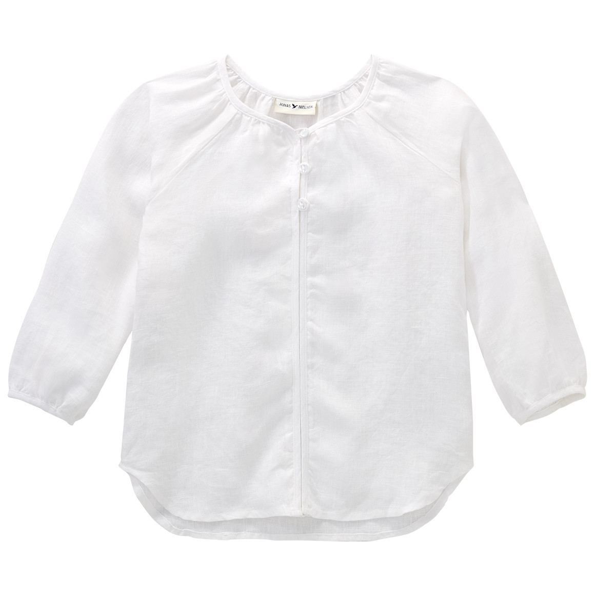 Mädchen Leinen-Bluse unifarben