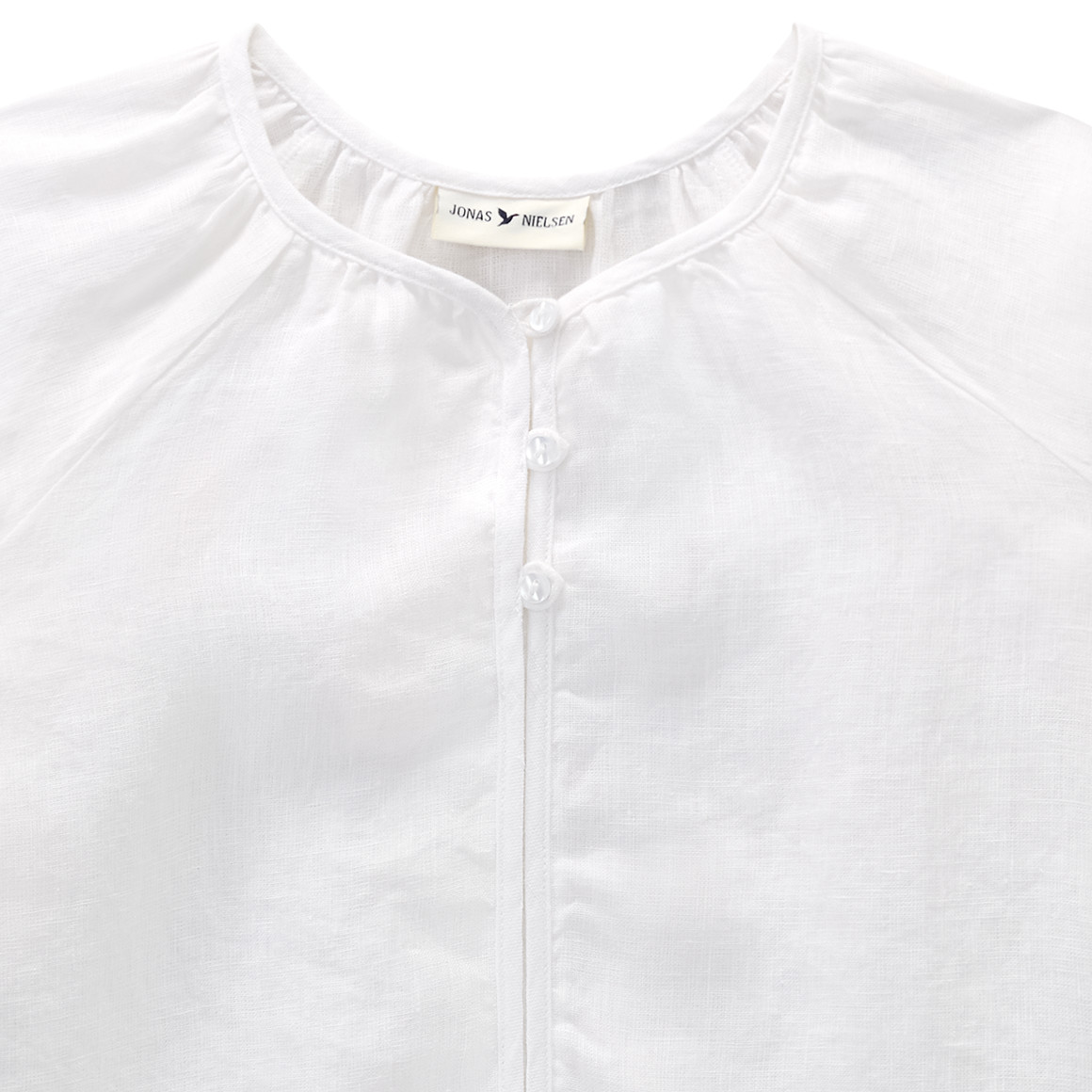 Mädchen Leinen-Bluse unifarben