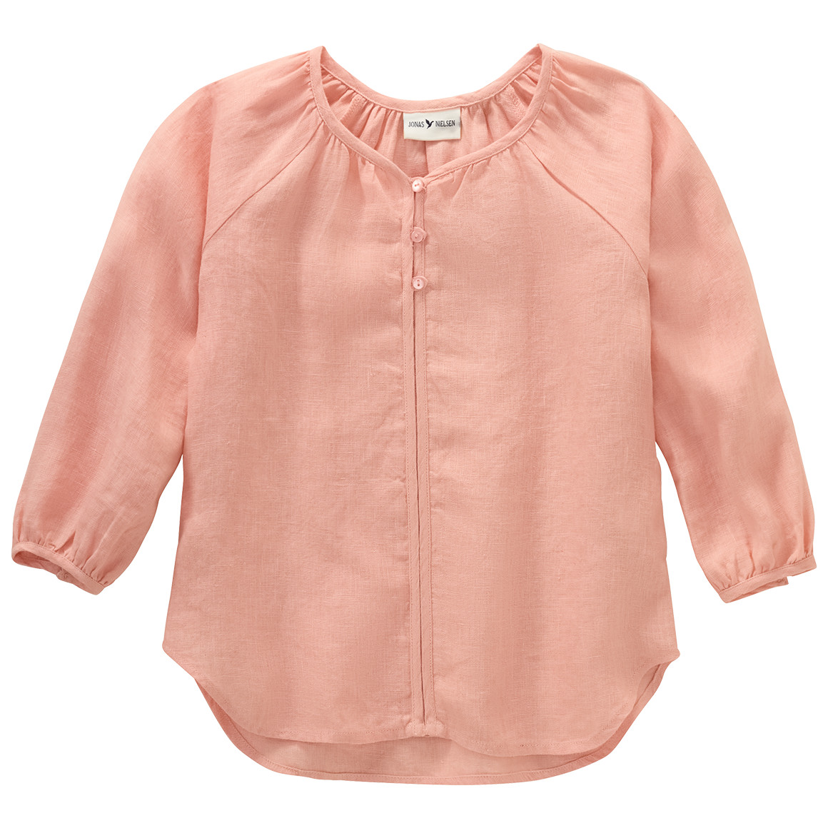 Mädchen Leinen-Bluse unifarben