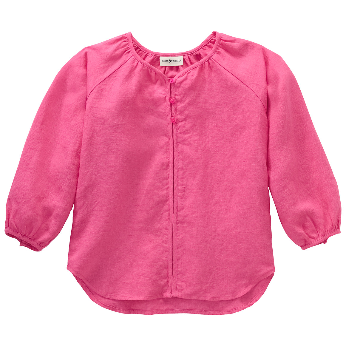 Mädchen Leinen-Bluse unifarben