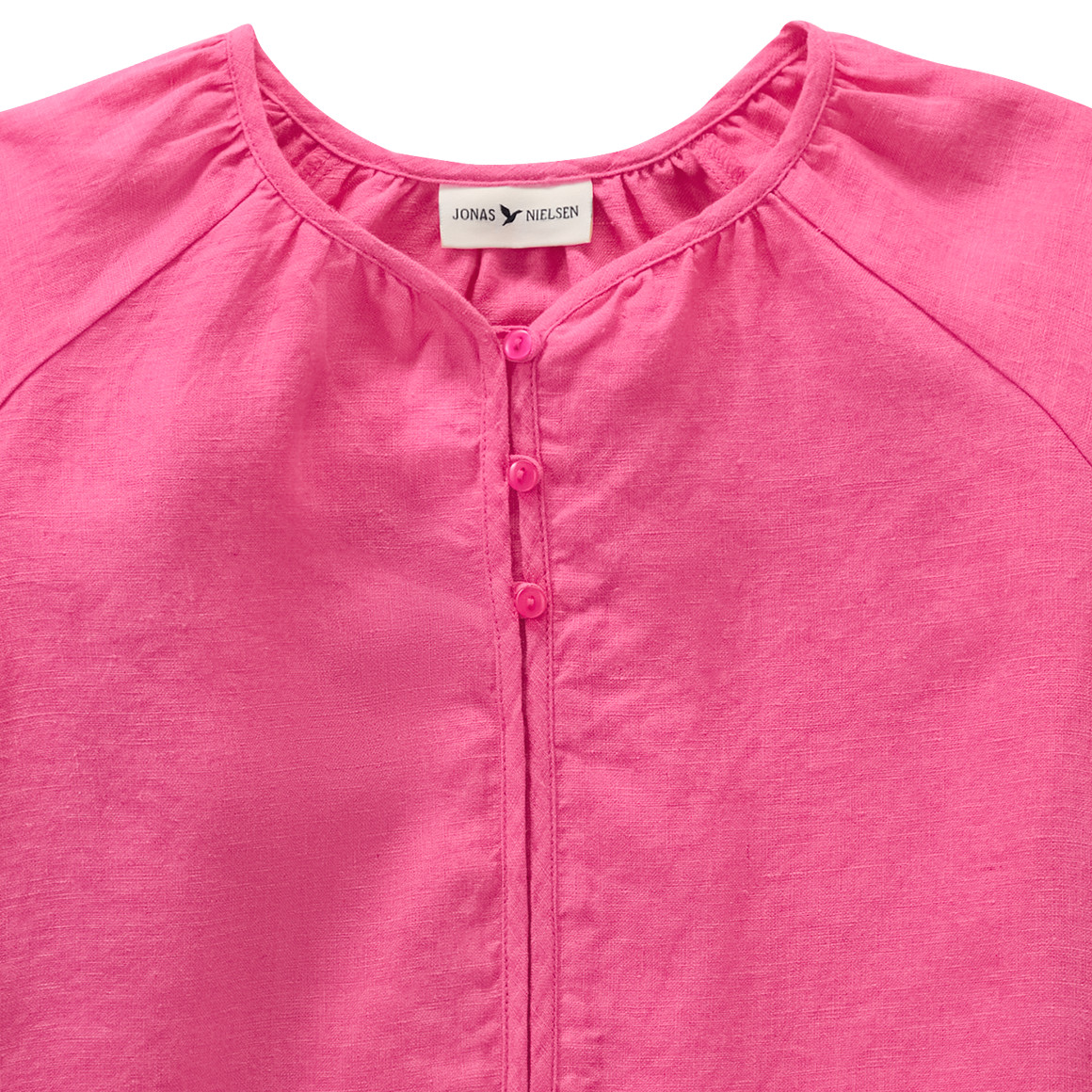 Mädchen Leinen-Bluse unifarben