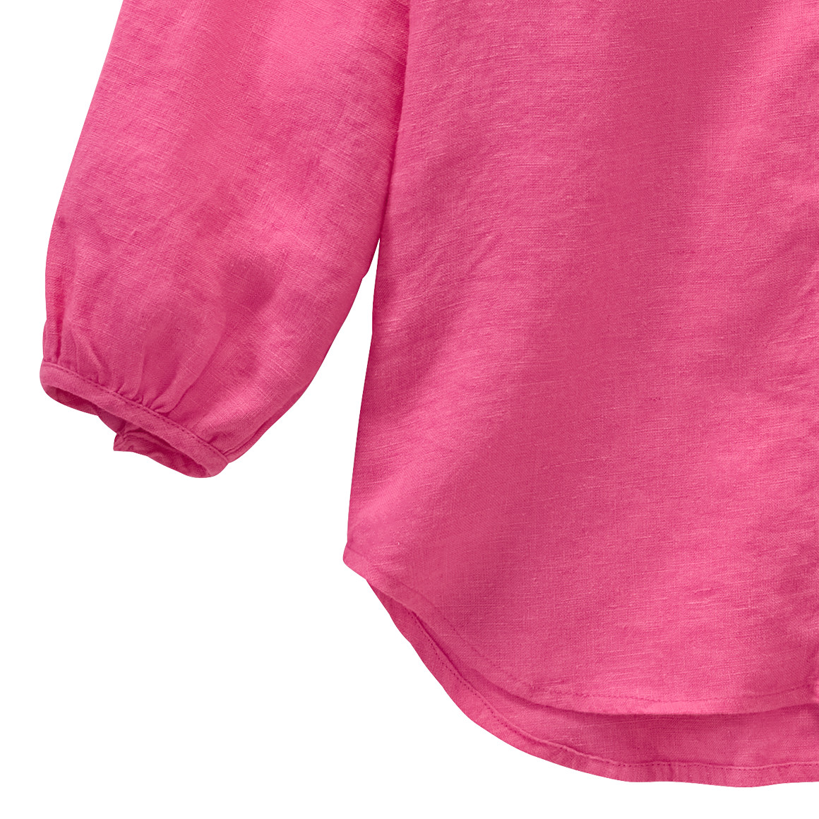 Mädchen Leinen-Bluse unifarben