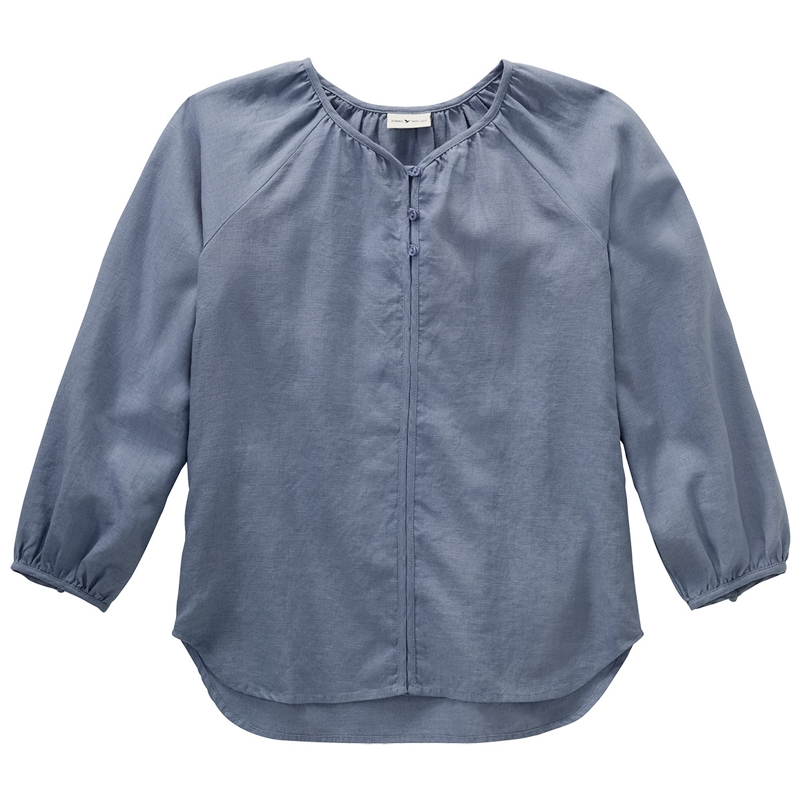 Mädchen Leinen-Bluse unifarben