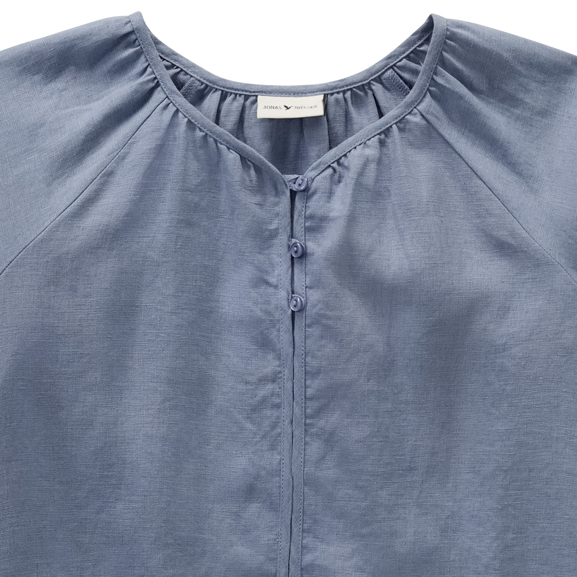 Mädchen Leinen-Bluse unifarben