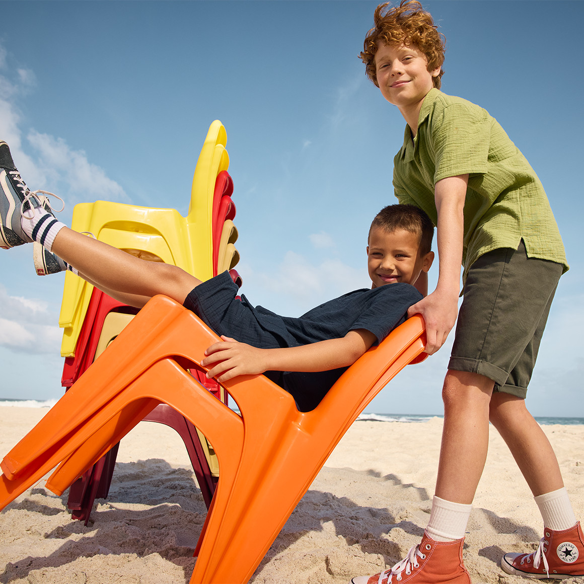 Jungen Bermuda-Shorts in Unifarben