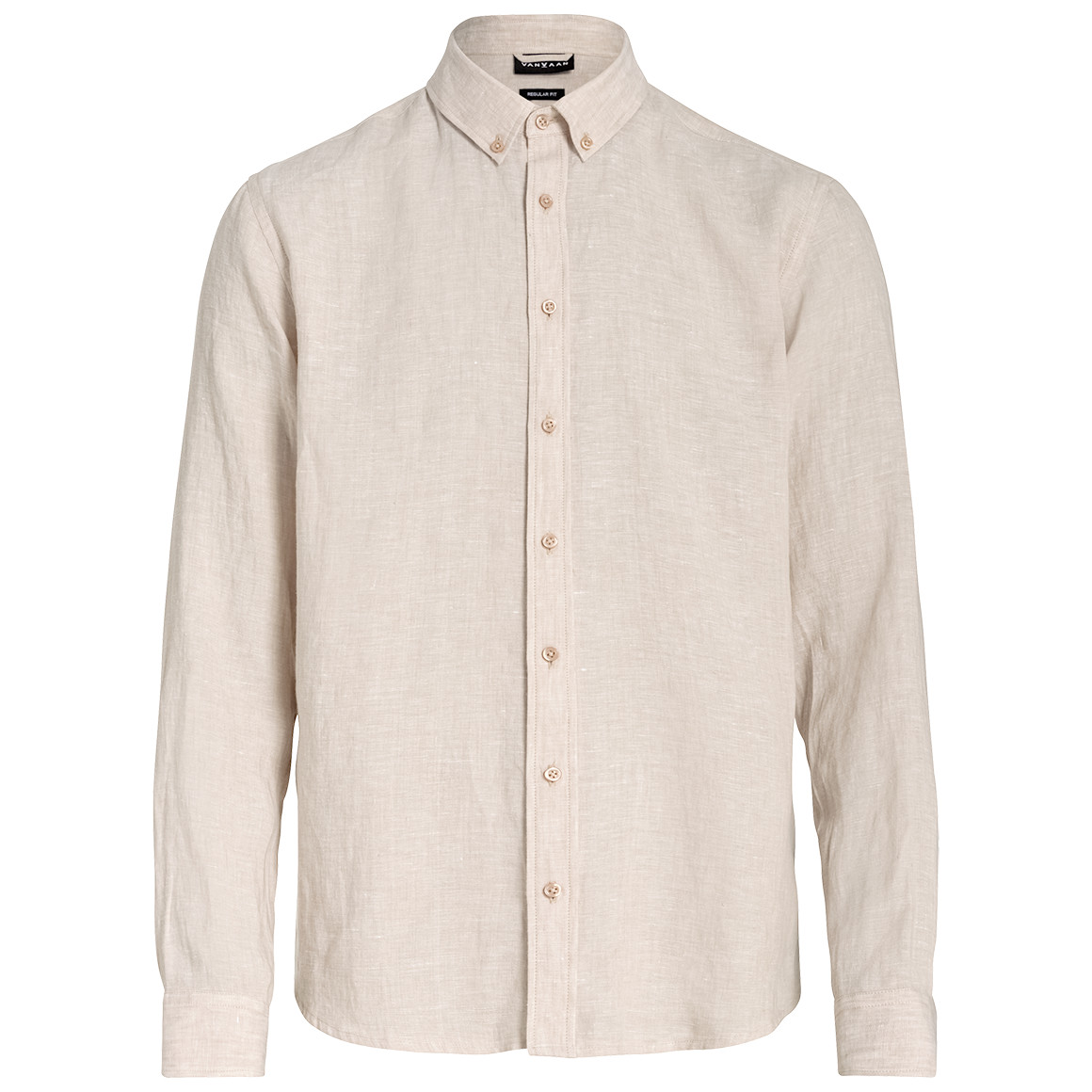 Herren Leinen-Hemd mit Button-Down-Kragen
