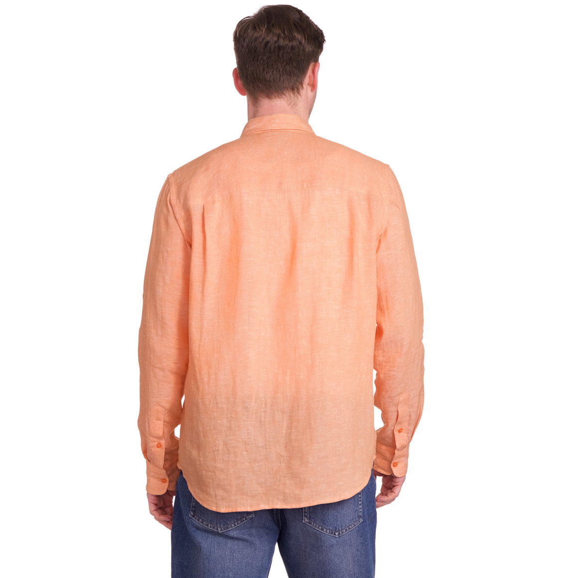 Herren Leinen-Hemd mit Button-Down-Kragen