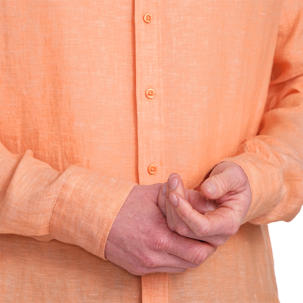 Herren Leinen-Hemd mit Button-Down-Kragen