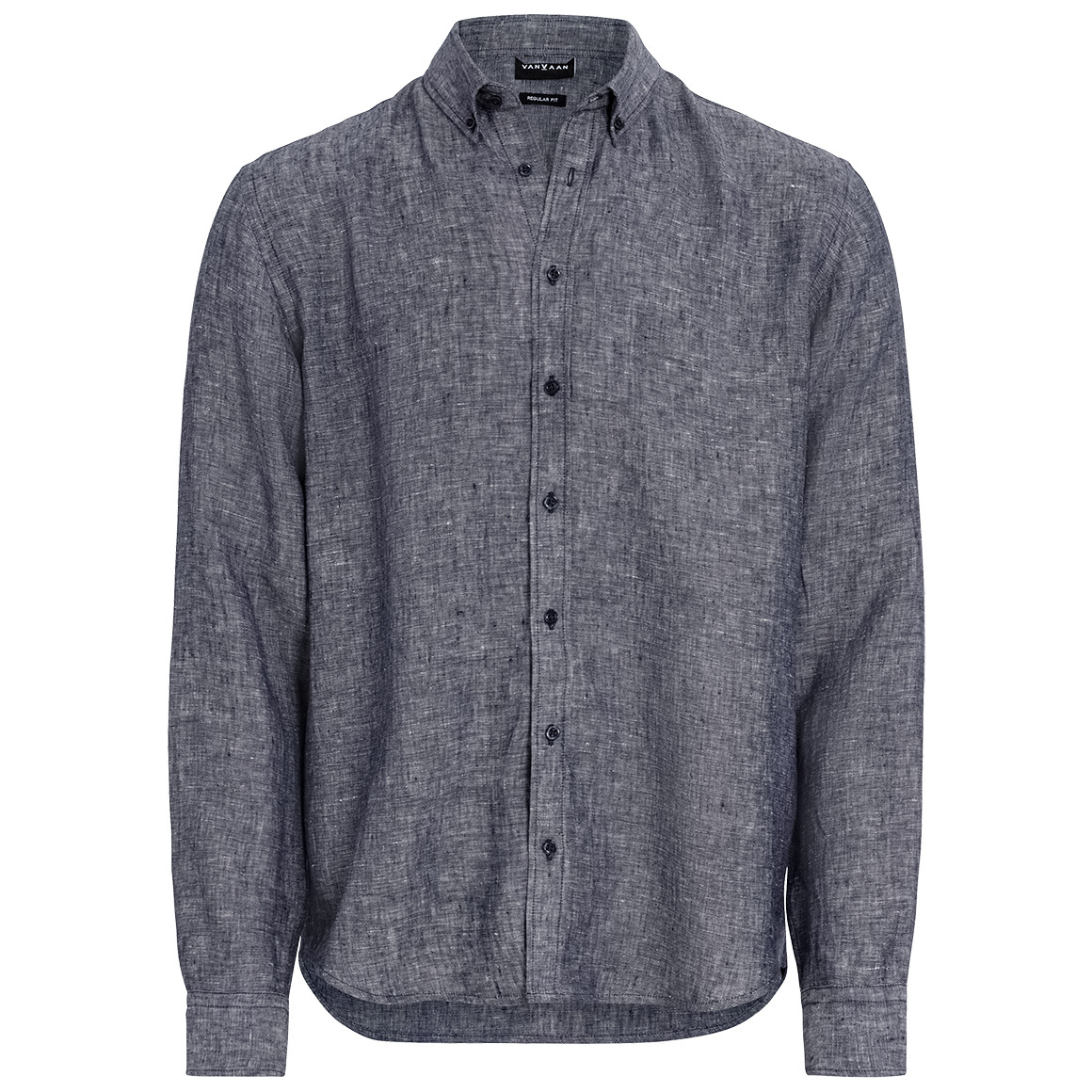 Herren Leinen-Hemd mit Button-Down-Kragen