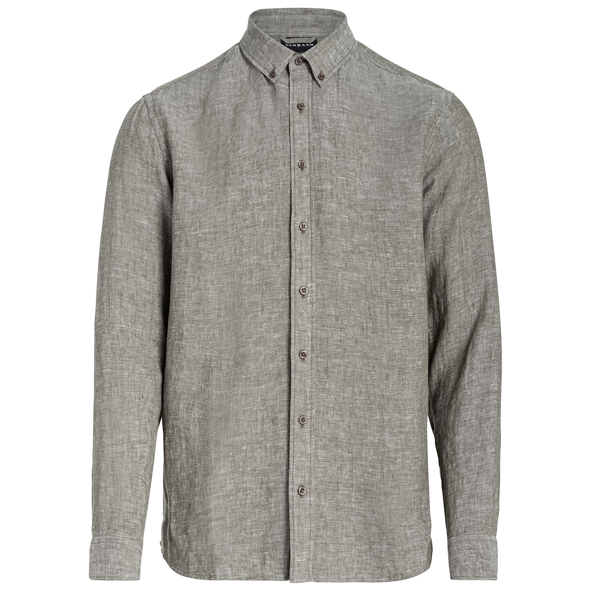 Herren Leinen-Hemd mit Button-Down-Kragen