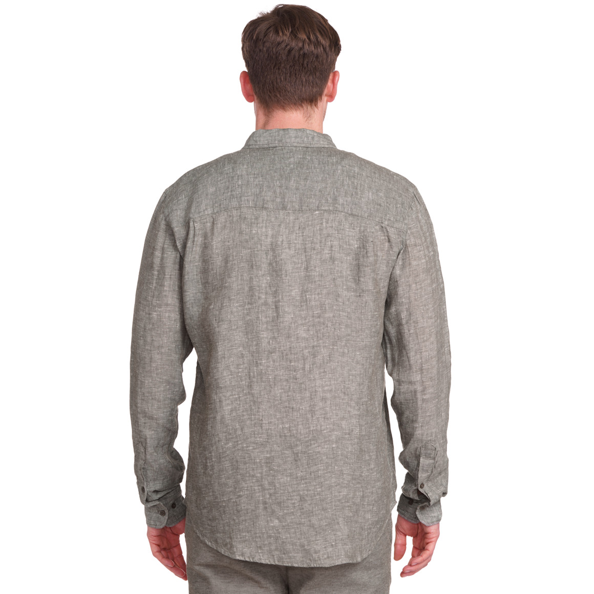 Herren Leinen-Hemd mit Button-Down-Kragen