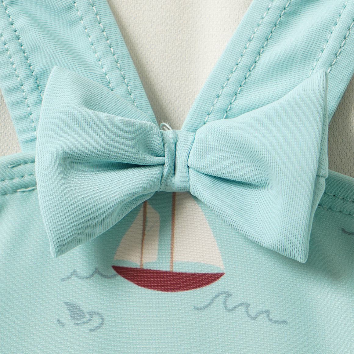 Mädchen Badeanzug mit Segelschiffen