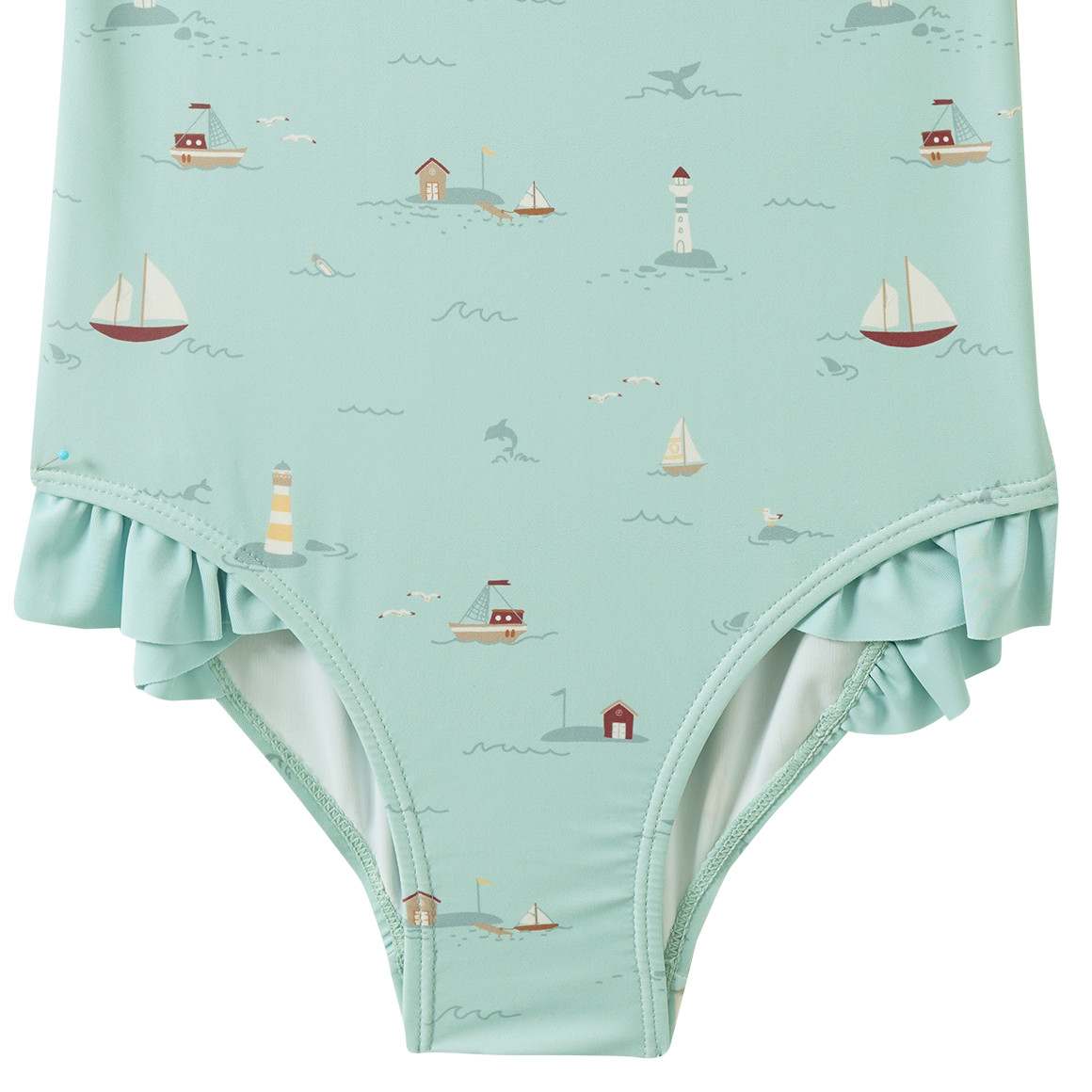 Mädchen Badeanzug mit Segelschiffen