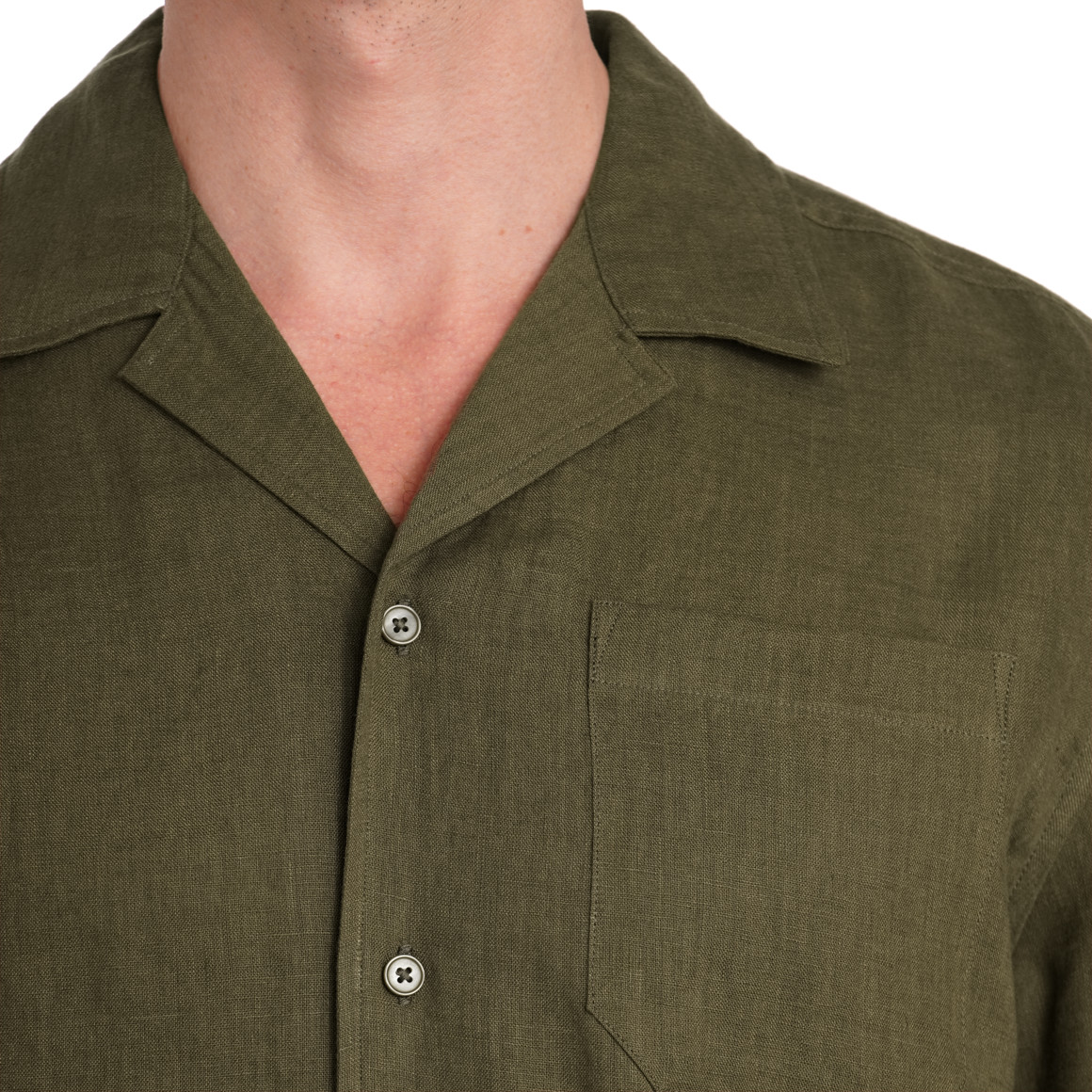 Herren Leinen-Hemd mit Brusttasche