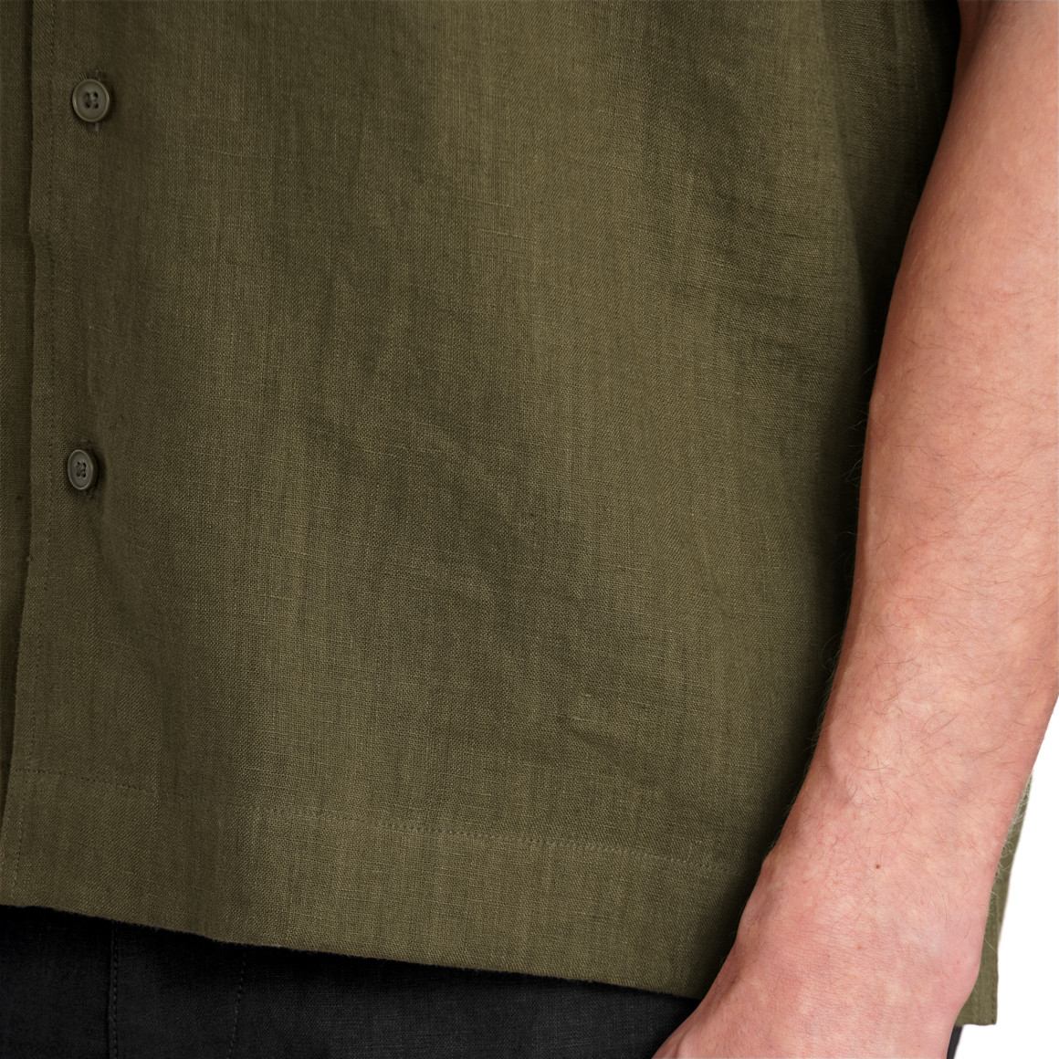 Herren Leinen-Hemd mit Brusttasche