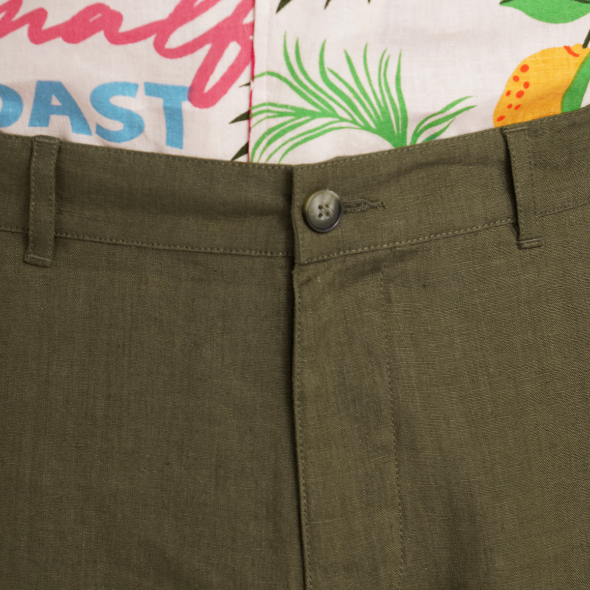 Herren Leinen-Shorts in Unifarben