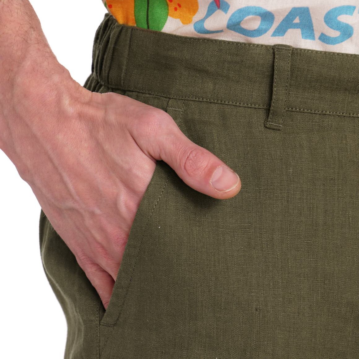 Herren Leinen-Shorts in Unifarben