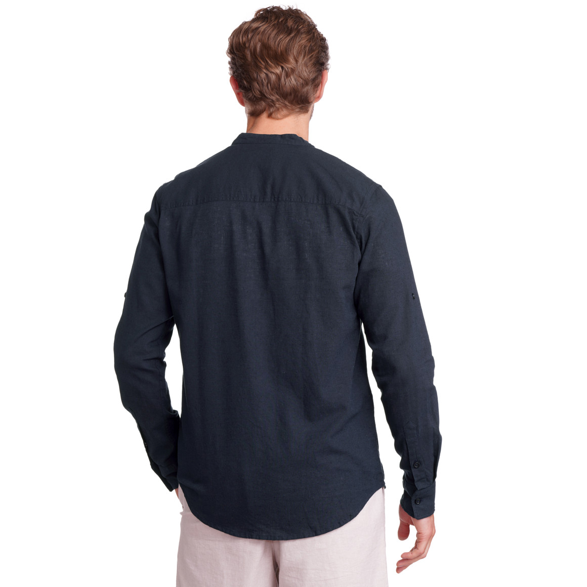 Herren Leinen-Hemd mit Brusttasche