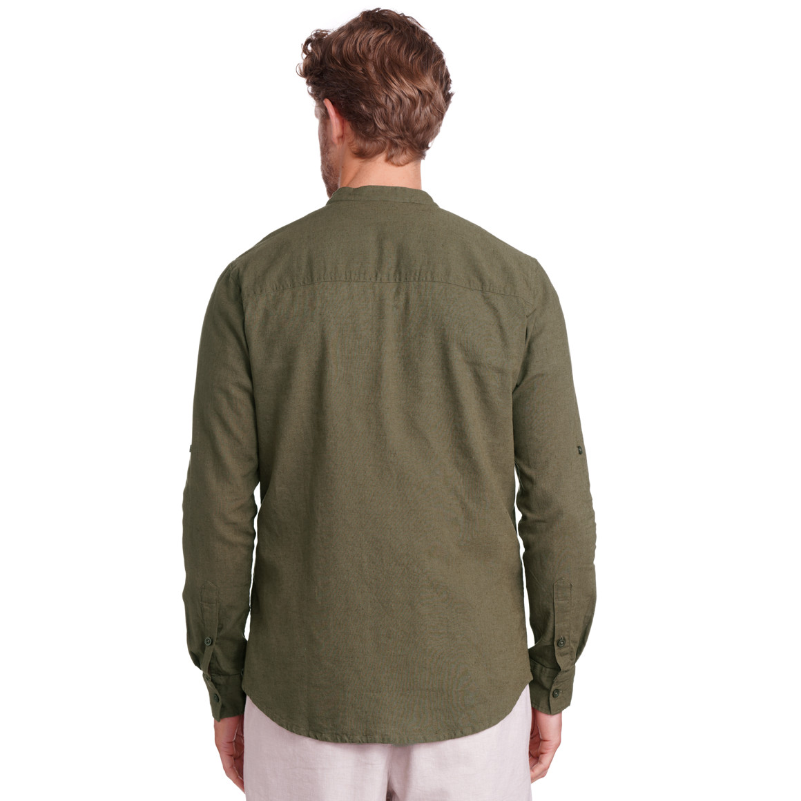 Herren Leinen-Hemd mit Brusttasche