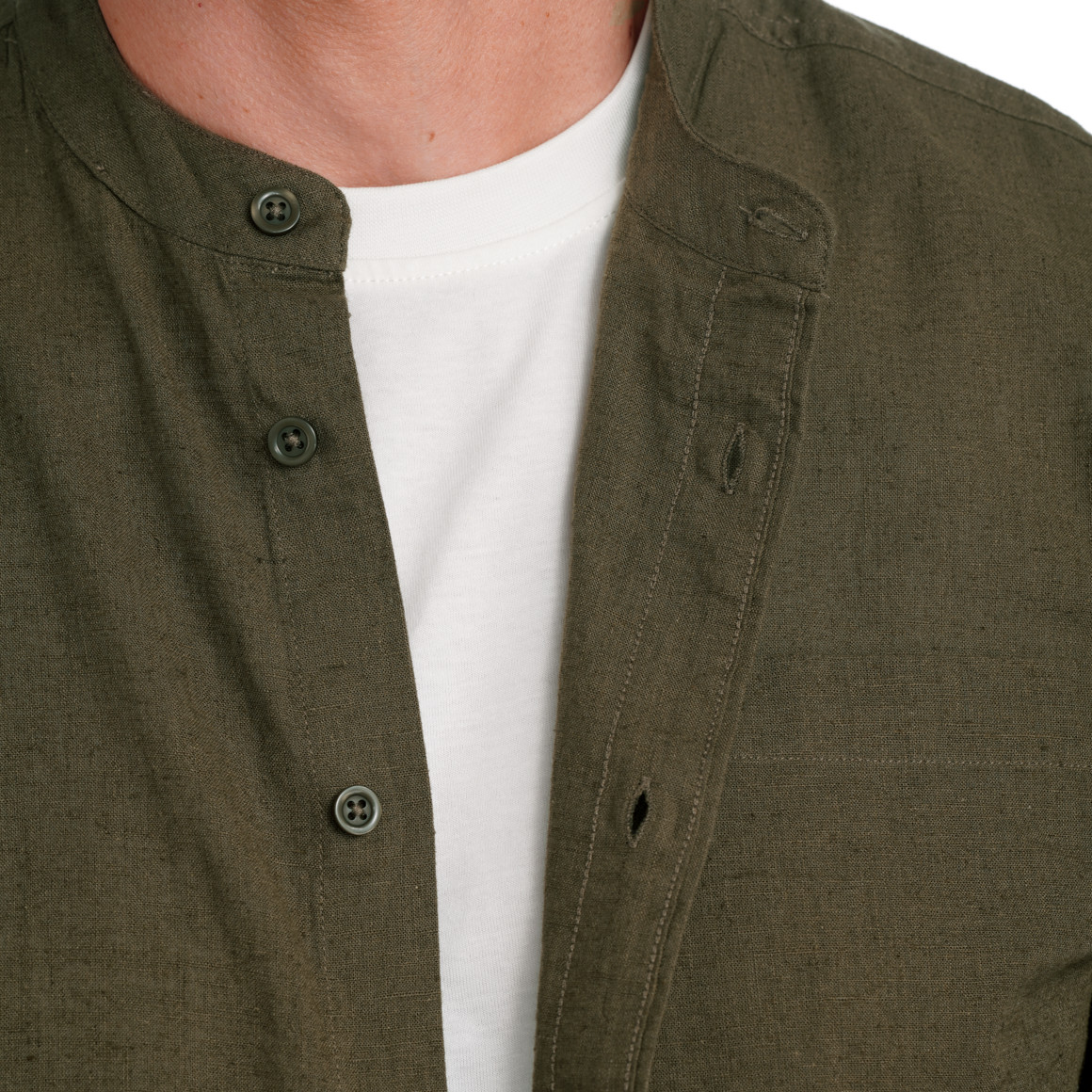 Herren Leinen-Hemd mit Brusttasche