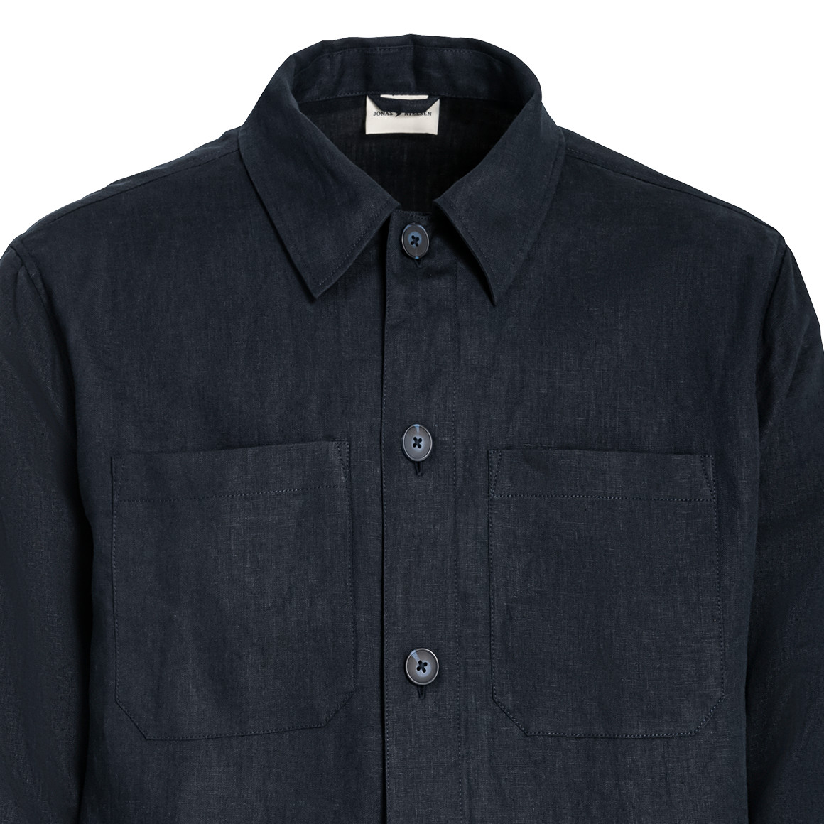 Herren Leinen-Overshirt in Hemd-Optik