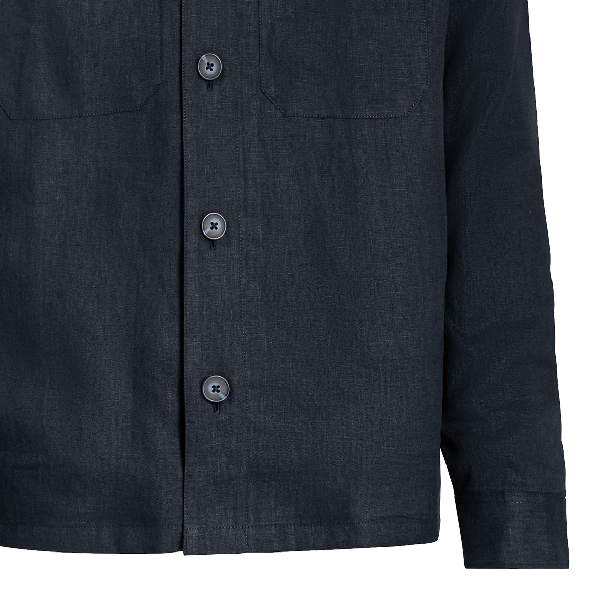 Herren Leinen-Overshirt in Hemd-Optik