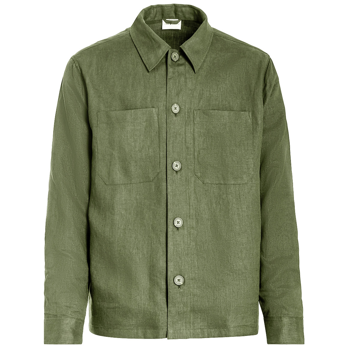 Herren Leinen-Overshirt in Hemd-Optik