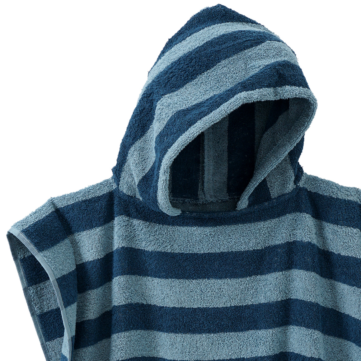 Badponcho met strepen