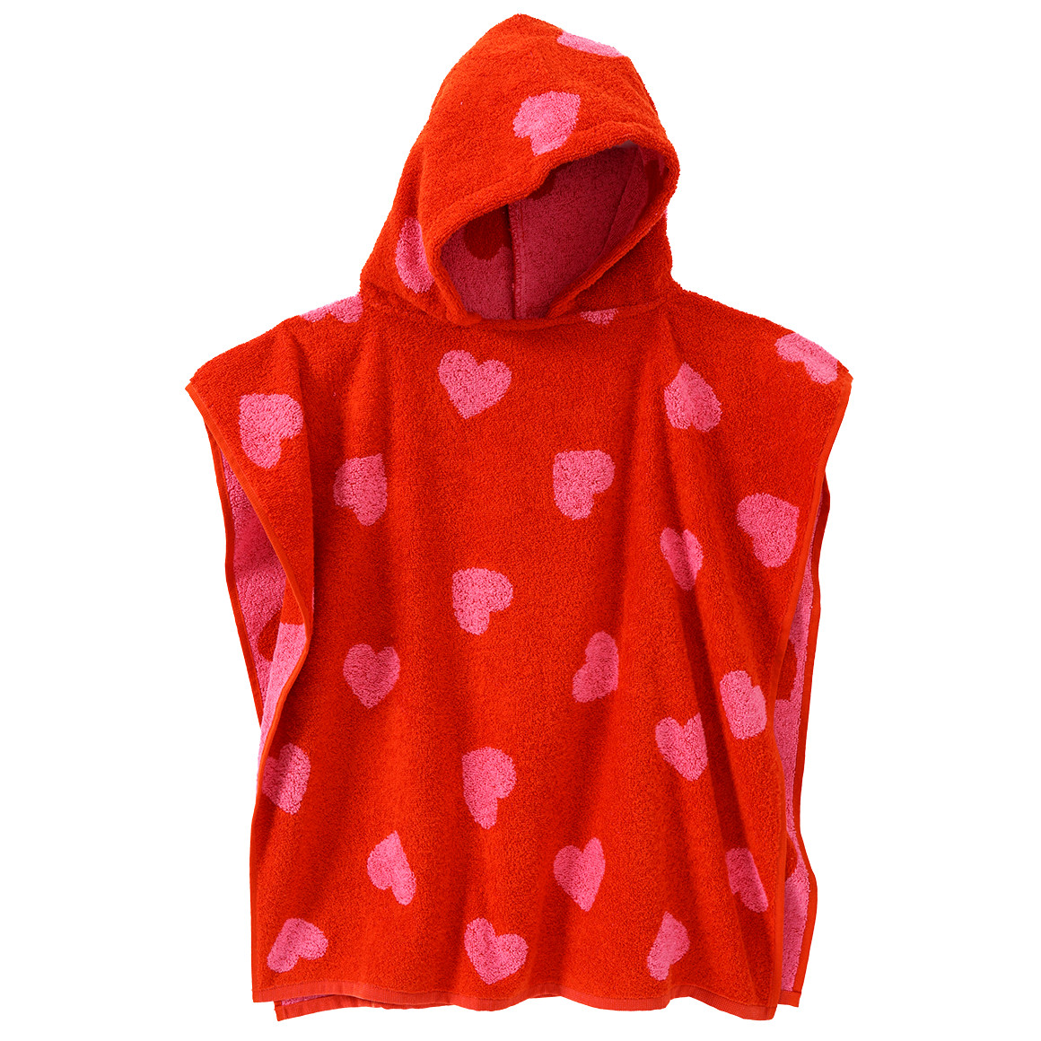 Badeponcho mit Herz-Allover