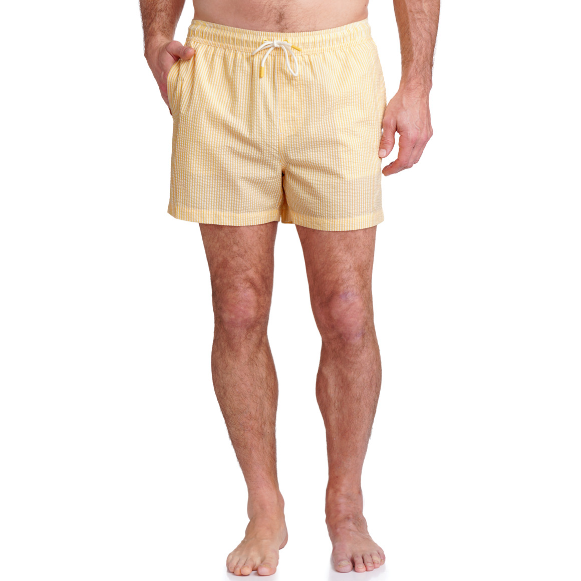 Herren Badeshorts mit Seersucker-Streifen