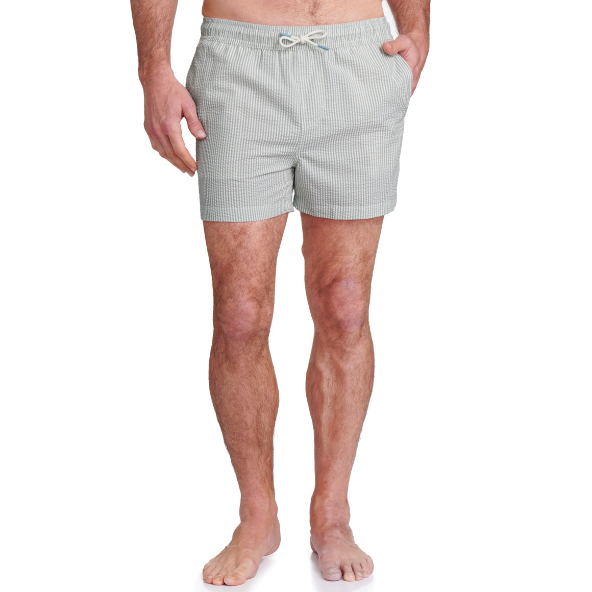 Herren Badeshorts mit Seersucker-Streifen