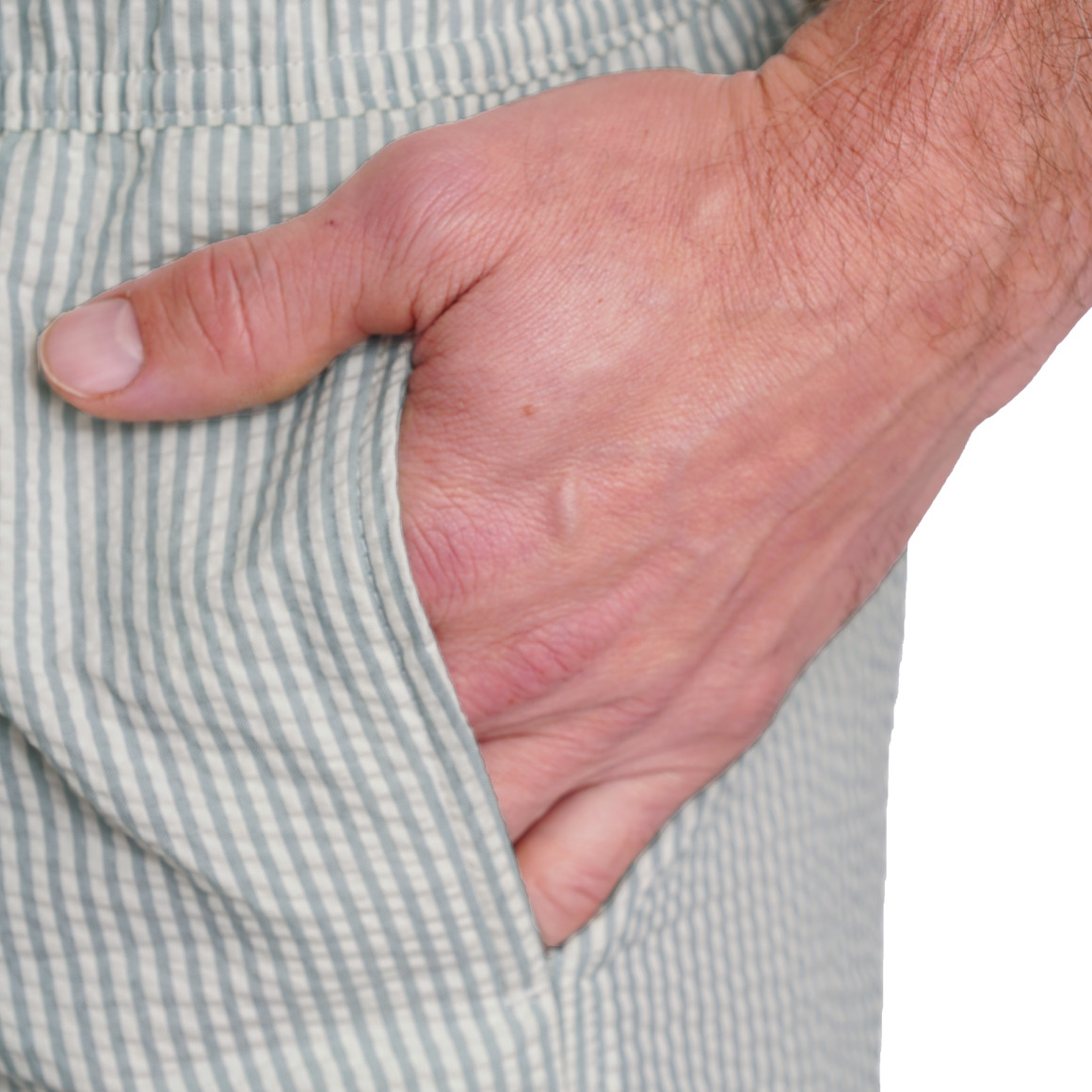 Herren Badeshorts mit Seersucker-Streifen