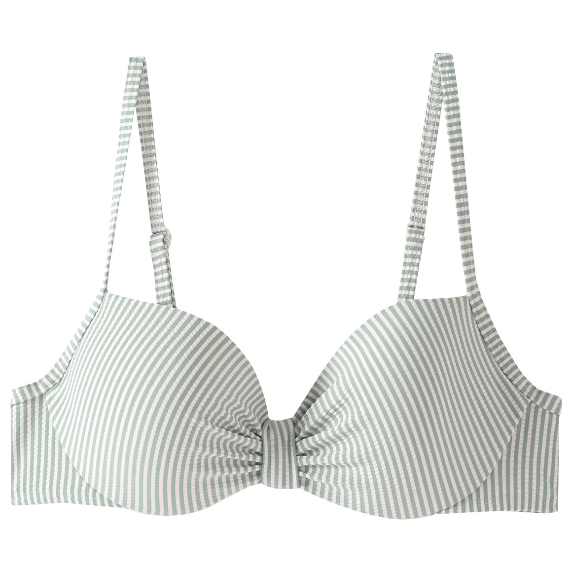 Damen Bikinioberteil mit Seersucker-Streifen