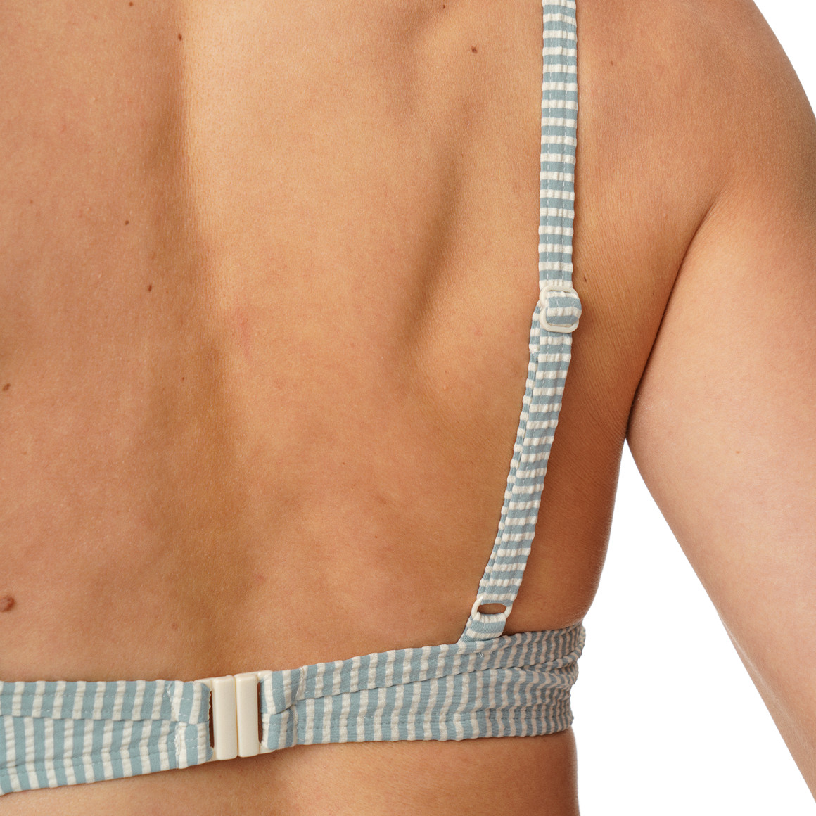 Damen Bikinioberteil mit Seersucker-Streifen