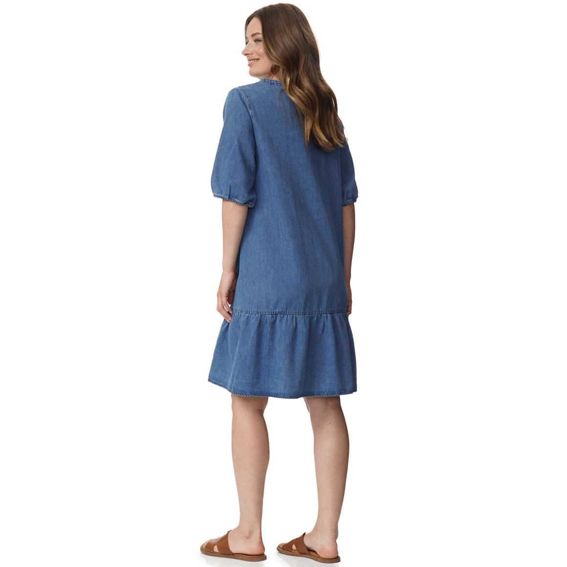 Damen Jeanskleid mit Volant